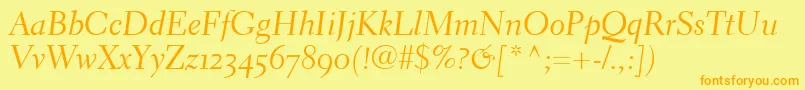 ElectraLhCursiveOldstyleFigures Font – Orange Fonts on Yellow Background