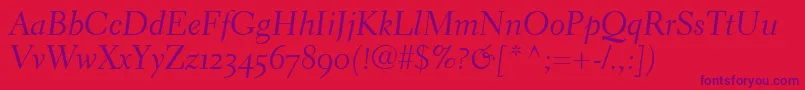 ElectraLhCursiveOldstyleFigures Font – Purple Fonts on Red Background
