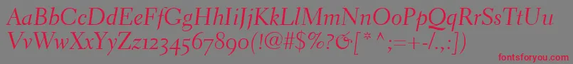 ElectraLhCursiveOldstyleFigures Font – Red Fonts on Gray Background