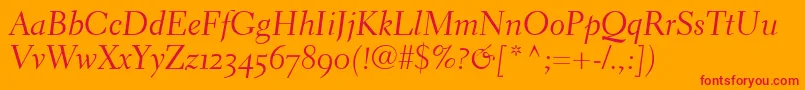 ElectraLhCursiveOldstyleFigures Font – Red Fonts on Orange Background