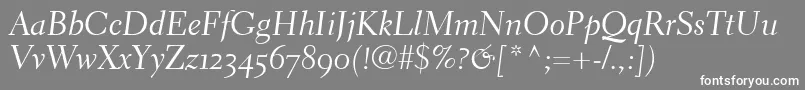 ElectraLhCursiveOldstyleFigures Font – White Fonts on Gray Background