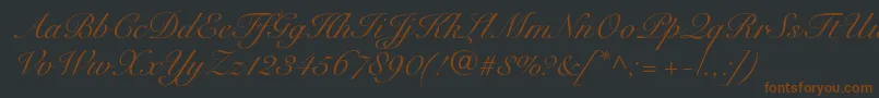 SnellroundhandltstdScr Font – Brown Fonts on Black Background