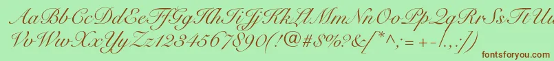 SnellroundhandltstdScr Font – Brown Fonts on Green Background