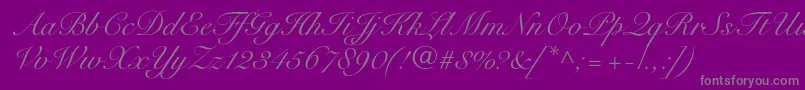 SnellroundhandltstdScr Font – Gray Fonts on Purple Background