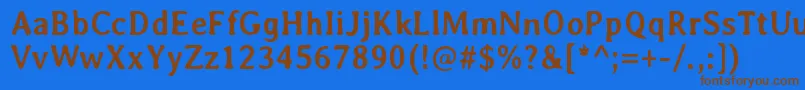 Czcionka AveriaBold – brązowe czcionki na niebieskim tle