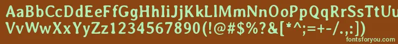 Шрифт AveriaBold – зелёные шрифты на коричневом фоне
