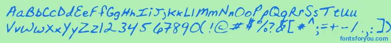 TopperRegular Font – Blue Fonts on Green Background