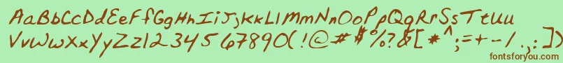 TopperRegular Font – Brown Fonts on Green Background