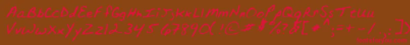 TopperRegular Font – Red Fonts on Brown Background