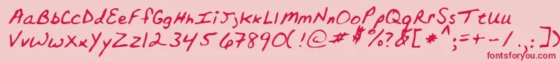 TopperRegular Font – Red Fonts on Pink Background