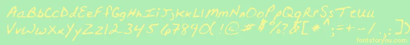 TopperRegular Font – Yellow Fonts on Green Background
