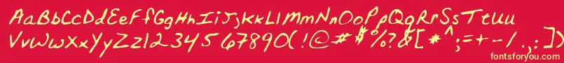 Czcionka TopperRegular – żółte czcionki na czerwonym tle