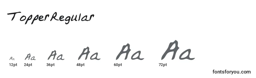 Размеры шрифта TopperRegular