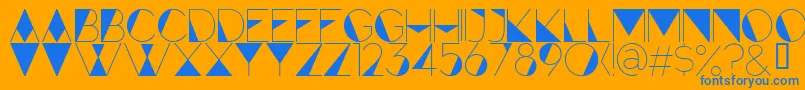 ForteFill Font – Blue Fonts on Orange Background