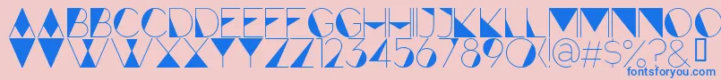 ForteFill Font – Blue Fonts on Pink Background