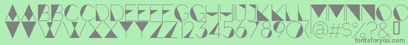 フォントForteFill – 緑の背景に灰色の文字