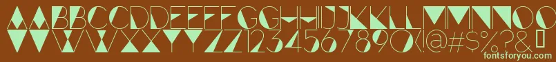 ForteFill-fontti – vihreät fontit ruskealla taustalla