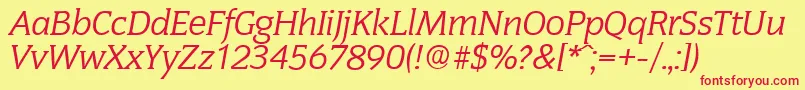 CongressserialItalic Font – Red Fonts on Yellow Background