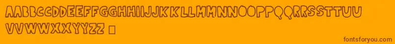 Fonte Indernikgold – fontes marrons em um fundo laranja