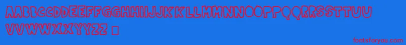 Indernikgold-Schriftart – Rote Schriften auf blauem Hintergrund