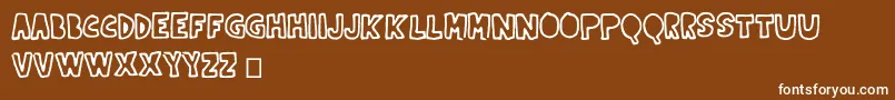 Indernikgold-Schriftart – Weiße Schriften auf braunem Hintergrund