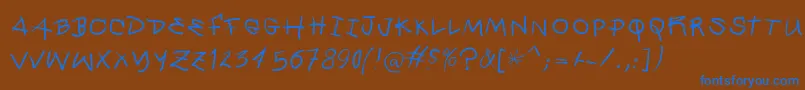Quickmary Font – Blue Fonts on Brown Background