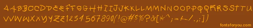 Quickmary Font – Orange Fonts on Brown Background