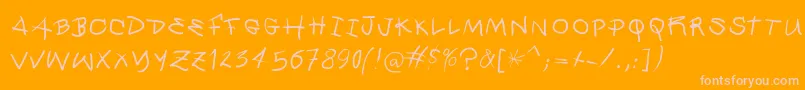 Quickmary Font – Pink Fonts on Orange Background
