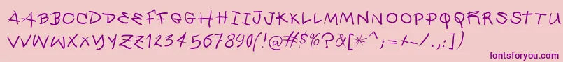 Quickmary Font – Purple Fonts on Pink Background