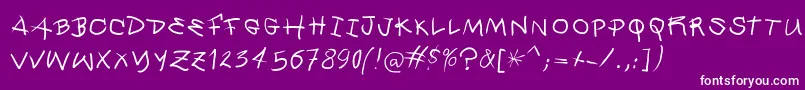 Quickmary-Schriftart – Weiße Schriften auf violettem Hintergrund
