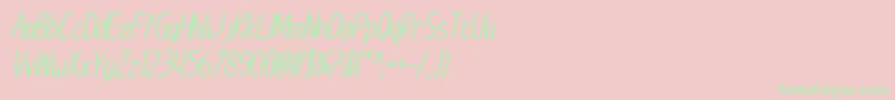 ImWunderlandBoldItalic Font – Green Fonts on Pink Background