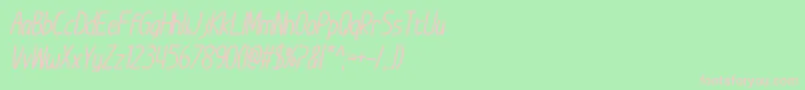 Шрифт ImWunderlandBoldItalic – розовые шрифты на зелёном фоне