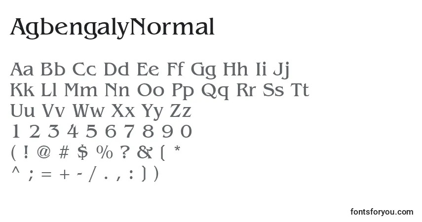 Schriftart AgbengalyNormal – Alphabet, Zahlen, spezielle Symbole