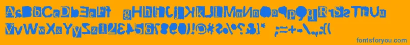 フォントScriptSerifRiptrash – オレンジの背景に青い文字