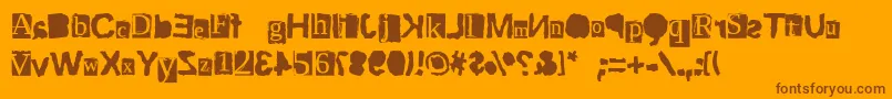 ScriptSerifRiptrash-fontti – ruskeat fontit oranssilla taustalla