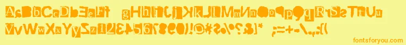 ScriptSerifRiptrash Font – Orange Fonts on Yellow Background