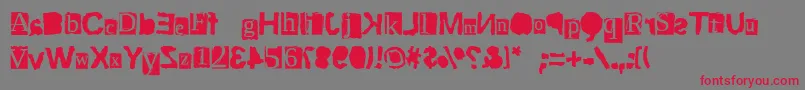 ScriptSerifRiptrash-fontti – punaiset fontit harmaalla taustalla