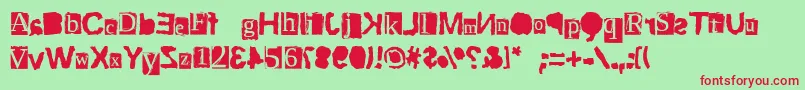 ScriptSerifRiptrash Font – Red Fonts on Green Background