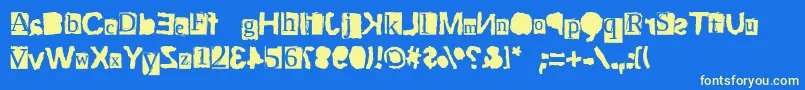 ScriptSerifRiptrash Font – Yellow Fonts on Blue Background