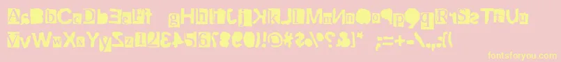 Fonte ScriptSerifRiptrash – fontes amarelas em um fundo rosa