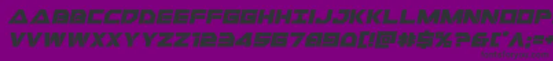 Czcionka Libertyislandexpandital – czarne czcionki na fioletowym tle