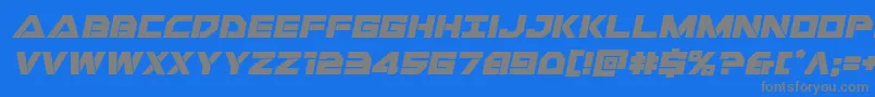 Libertyislandexpandital Font – Gray Fonts on Blue Background