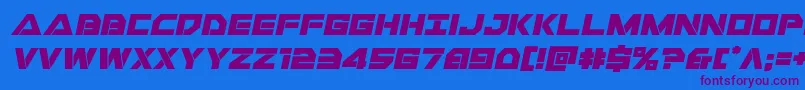 Weitere Informationen zur Libertyislandexpandital-Schriftart Libertyislandexpandital-Schriftart – Violette Schriften auf blauem Hintergrund