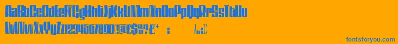 Dsthompson Font – Blue Fonts on Orange Background