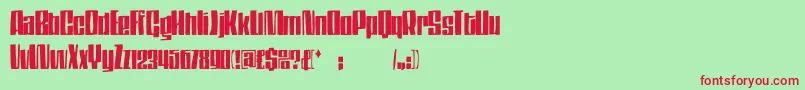 フォントDsthompson – 赤い文字の緑の背景