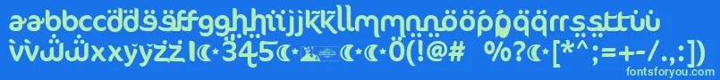 FtfAhlanVeArabezFree Font – Green Fonts on Blue Background