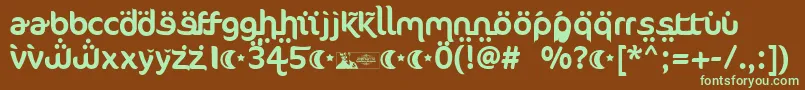 FtfAhlanVeArabezFree Font – Green Fonts on Brown Background