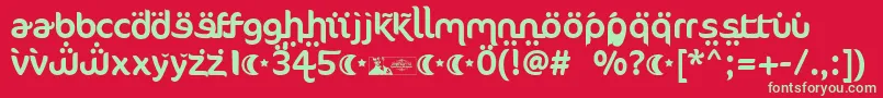 FtfAhlanVeArabezFree Font – Green Fonts on Red Background