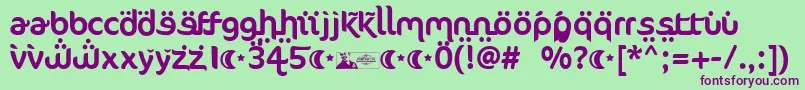 FtfAhlanVeArabezFree Font – Purple Fonts on Green Background