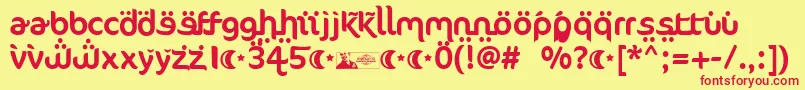 Шрифт FtfAhlanVeArabezFree – красные шрифты на жёлтом фоне